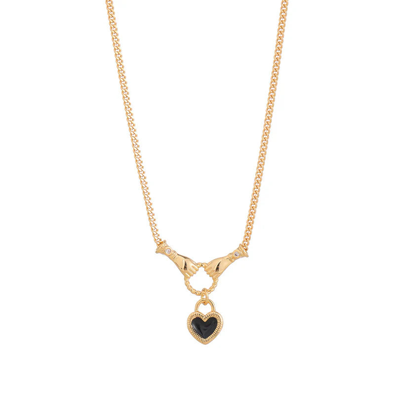 ✨ Collana Love Duo – Eleganza in Oro con Cuore Nero | 2 Varianti